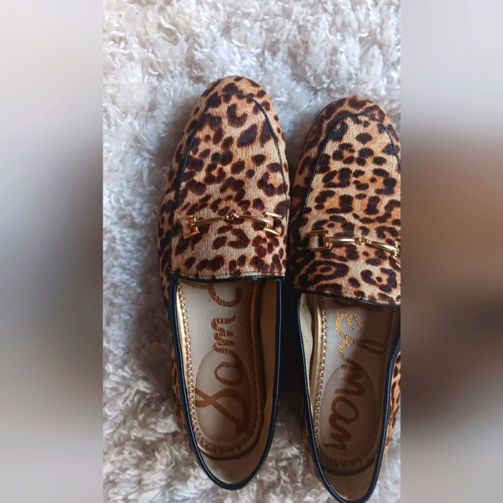 Sam Edelman Leopard-Print Loafers with Gold Bit